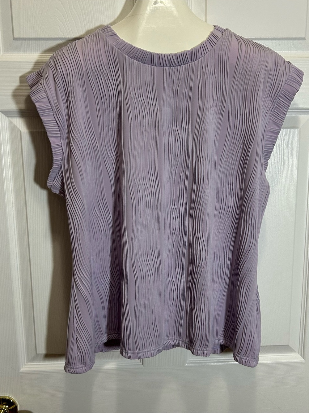 Pleated Lavender Cap Sleeve Women’s Top
